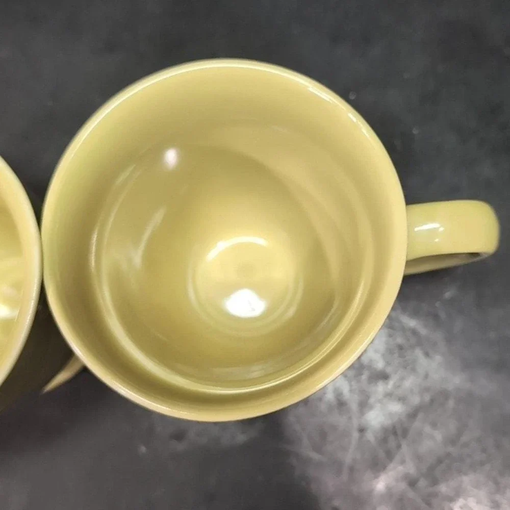 Pier 1 Sage Green Coffee Cups, Set of 2, Vintage Footed Replacement Drinkware‎